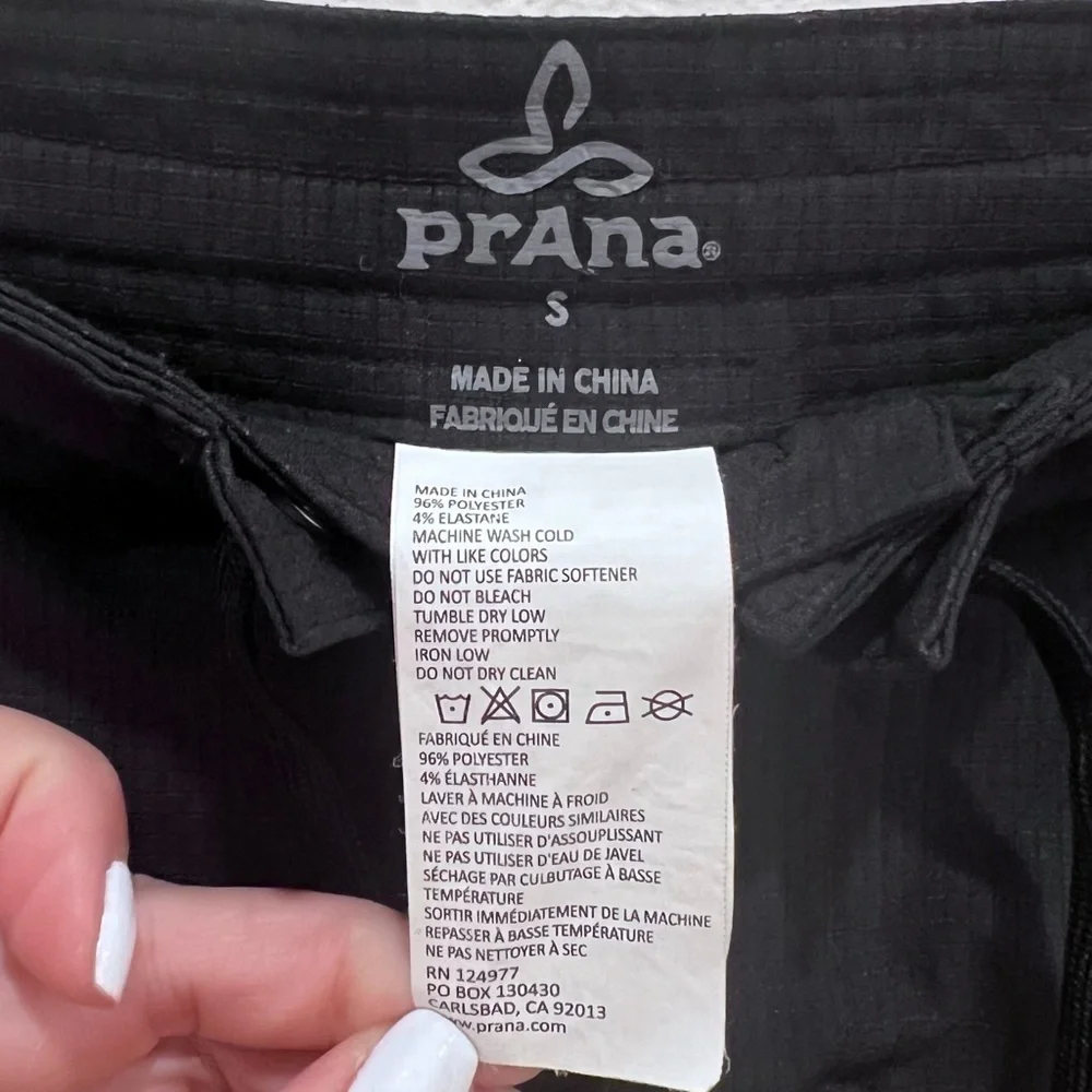 Prana Ebelie Short Hybrid Solid Black Breathable Athletic Size S